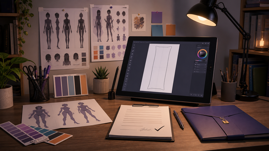 Original character and VTuber dakimakura commission workspace