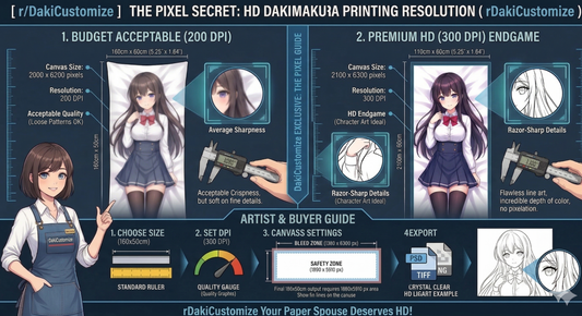 The Pixel Secret: How to Get Crystal Clear HD Dakimakura Prints (Resolution & DPI)