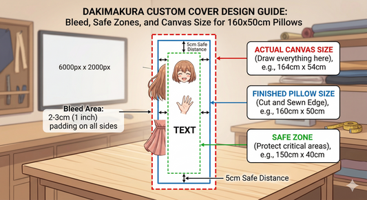 Custom Dakimakura Artwork Bleed and Safe Zone Guide