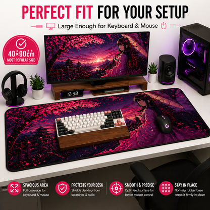 DakiCustomize custom mouse pad showing vibrant anime print quality and stitched edges