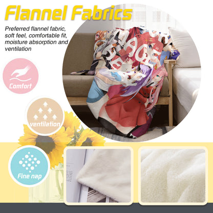 Custom anime blanket folded showing print quality – vibrant colors, ideal otaku gift