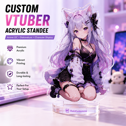 Custom anime acrylic standee – personalized VTuber or OC desk figure, 5cm to 15cm sizes