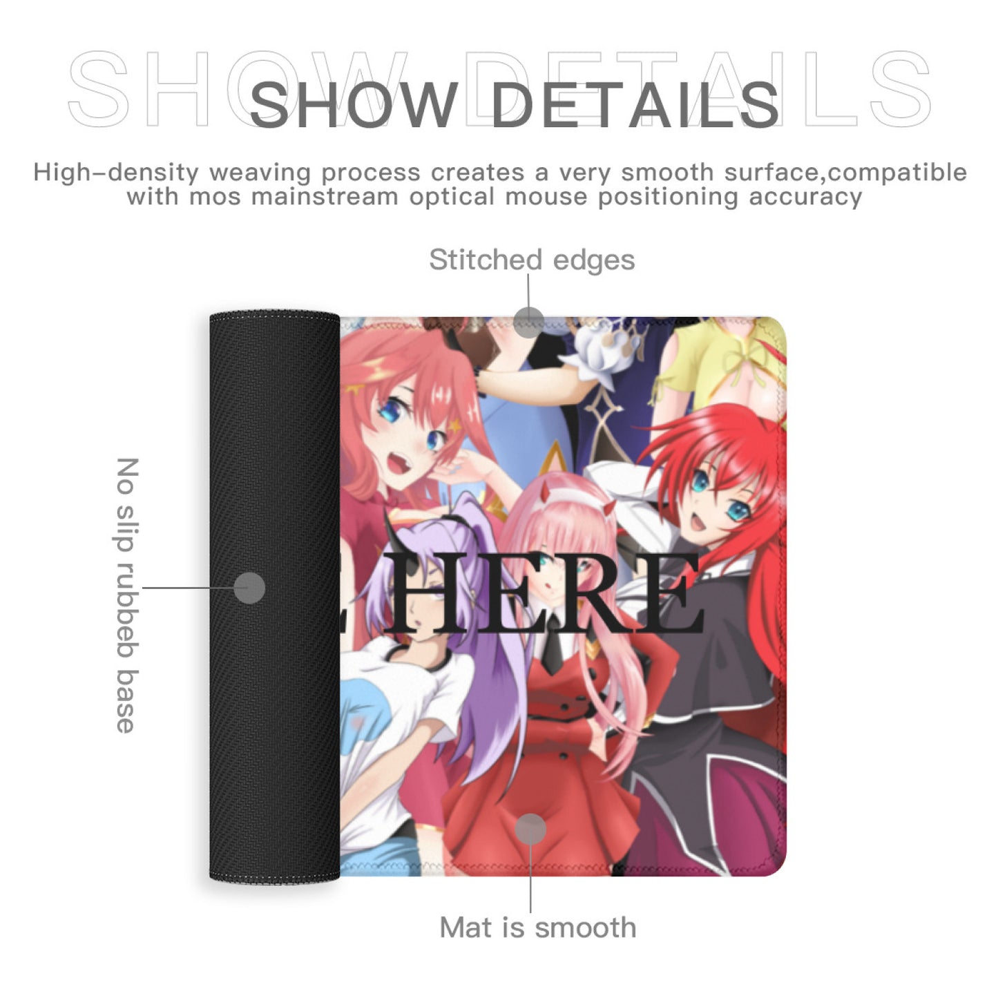 Person using custom anime desk mat at gaming setup – personalized otaku desk decoration