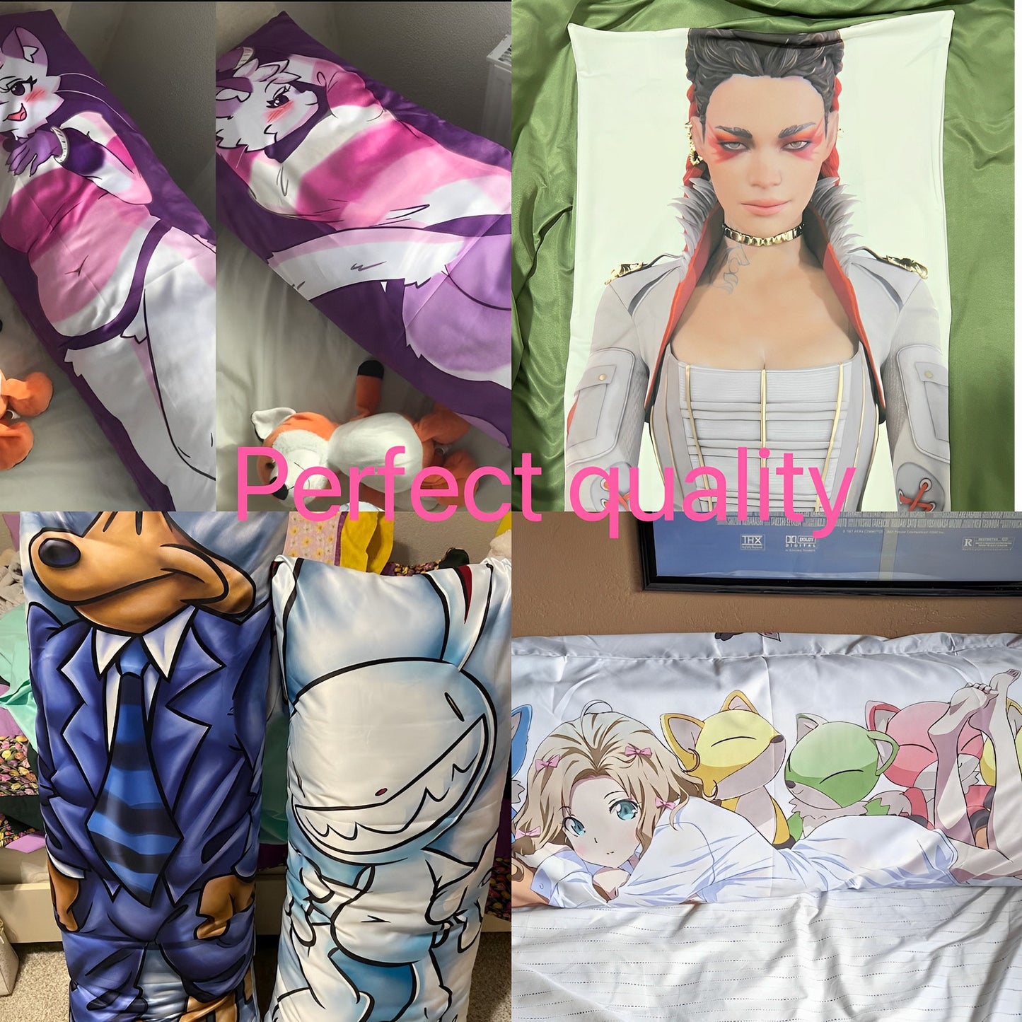 Custom dakimakura pillow case size comparison – 150x50cm, 160x50cm, 180x60cm available